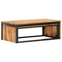 Tavolini Impilabili 2 pz in Legno Massello di Sheesham