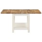 Tavolino Estensibile Bianco 90x(45-90)x45 cm in Legno di Mango Tavolino Estensibile Bianco 90x(45-90)x45 cm in Legno di Mango