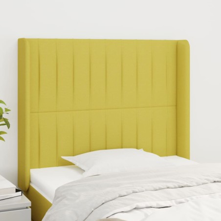 Testiera ad Orecchio Verde 83x16x118/128 cm in Tessuto