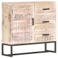 Credenza Bianca 73x30x75 cm in Legno Massello di Acacia Credenza Bianca 73x30x75 cm in Legno Massello di Acacia