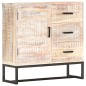 Credenza Bianca 73x30x75 cm in Legno Massello di Acacia Credenza Bianca 73x30x75 cm in Legno Massello di Acacia