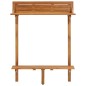 vidaXL Tavolo da Bar da Balcone 90x37x122,5 cm in Massello di Acacia