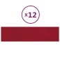 Pannelli Murali 12 pz Rosso Vino 60x15 cm Velluto 1,08 m² Pannelli Murali 12 pz Rosso Vino 60x15 cm Velluto 1,08 m²