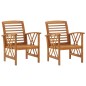 vidaXL Sedie da Giardino 2 pz in Legno Massello d'Acacia vidaXL Sedie da Giardino 2 pz in Legno Massello d'Acacia