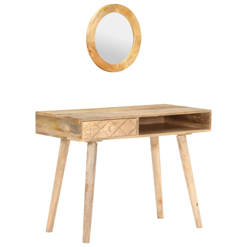 Tavolino da Trucco 100x50x76 cm in Legno Massello di Mango Tavolino da Trucco 100x50x76 cm in Legno Massello di Mango
