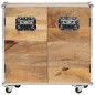 Credenza con 2 Ante 70x30x69 cm in Legno Massello di Mango Credenza con 2 Ante 70x30x69 cm in Legno Massello di Mango