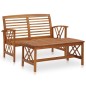 vidaXL Set Divani da Giardino 2 pz in Legno Massello di Acacia vidaXL Set Divani da Giardino 2 pz in Legno Massello di Acacia