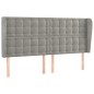 Testiera ad Orecchio Grigio Chiaro 203x23x118/128 cm in Velluto Testiera ad Orecchio Grigio Chiaro 203x23x118/128 cm in Velluto