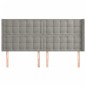 vidaXL Testiera ad Orecchio Grigio Chiaro 203x16x118/128 cm in Velluto vidaXL Testiera ad Orecchio Grigio Chiaro 203x16x118/128 cm in Velluto