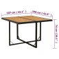 Tavolo Giardino Nero 109x107x74 cm Polyrattan e Massello Acacia