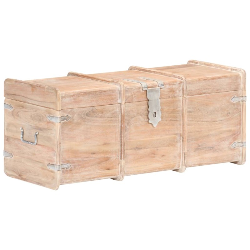 Baule 90x40x40 cm in Legno Massello di Acacia Baule 90x40x40 cm in Legno Massello di Acacia