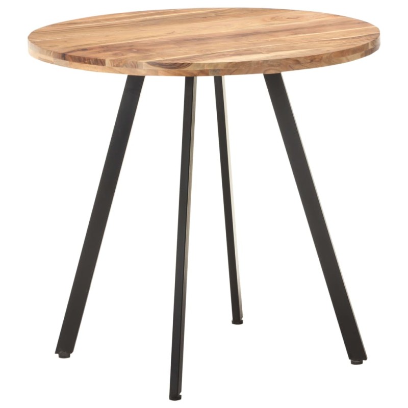 Tavolo da Pranzo 80 cm in Legno Massello di Acacia