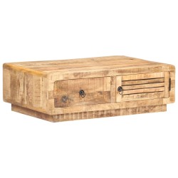 Tavolino da Caffè 90x60x29 cm in Legno di Mango Grezzo