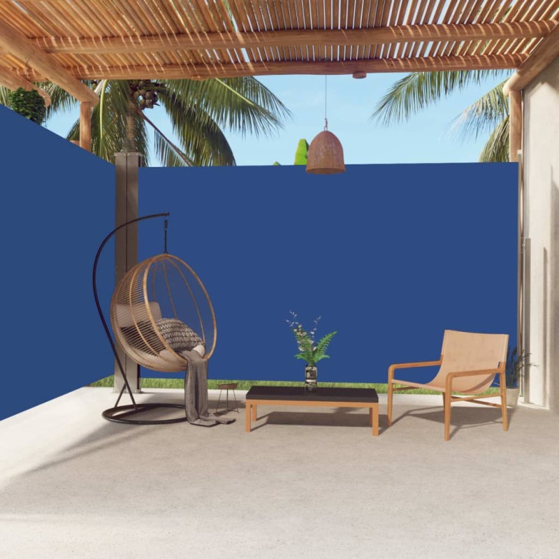 Tenda da Sole Laterale Retrattile Blu 220x600 cm Tenda da Sole Laterale Retrattile Blu 220x600 cm