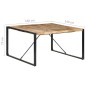 Tavolo da Pranzo 140x140x75 cm in Legno di Mango Grezzo