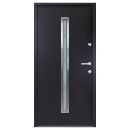 Porta Ingresso in Alluminio Antracite 90x200 cm