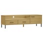 Mobile TV con Gambe Metallo Marrone Legno Massello di Pino OSLO Mobile TV con Gambe Metallo Marrone Legno Massello di Pino OSLO