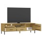 Mobile TV con Gambe Metallo Marrone Legno Massello di Pino OSLO Mobile TV con Gambe Metallo Marrone Legno Massello di Pino OSLO