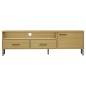 Mobile TV con Gambe Metallo Marrone Legno Massello di Pino OSLO Mobile TV con Gambe Metallo Marrone Legno Massello di Pino OSLO