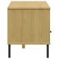 Mobile TV con Gambe Metallo Marrone Legno Massello di Pino OSLO Mobile TV con Gambe Metallo Marrone Legno Massello di Pino OSLO