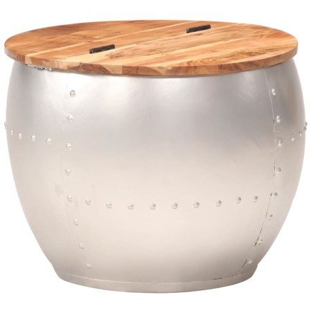 Tavolino da Caffè 53x43 cm in Legno Massello di Acacia