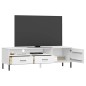 Mobile TV con Gambe Metallo Bianco Legno Massello di Pino OSLO Mobile TV con Gambe Metallo Bianco Legno Massello di Pino OSLO