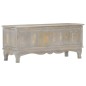 Cassa Portaoggetti Grigia 100x38x45 cm Legno Massello di Mango Cassa Portaoggetti Grigia 100x38x45 cm Legno Massello di Mango