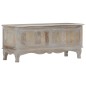 Cassa Portaoggetti Grigia 100x38x45 cm Legno Massello di Mango Cassa Portaoggetti Grigia 100x38x45 cm Legno Massello di Mango