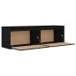 Pensili Neri 2 pz 60x30x35 cm in Legno Massello di Pino