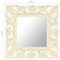 vidaXL Specchio Intagliato a Mano Bianco 50x50 cm in Massello di Mango vidaXL Specchio Intagliato a Mano Bianco 50x50 cm in Massello di Mango