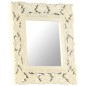 vidaXL Specchio Intagliato a Mano Bianco 50x50 cm in Massello di Mango vidaXL Specchio Intagliato a Mano Bianco 50x50 cm in Massello di Mango