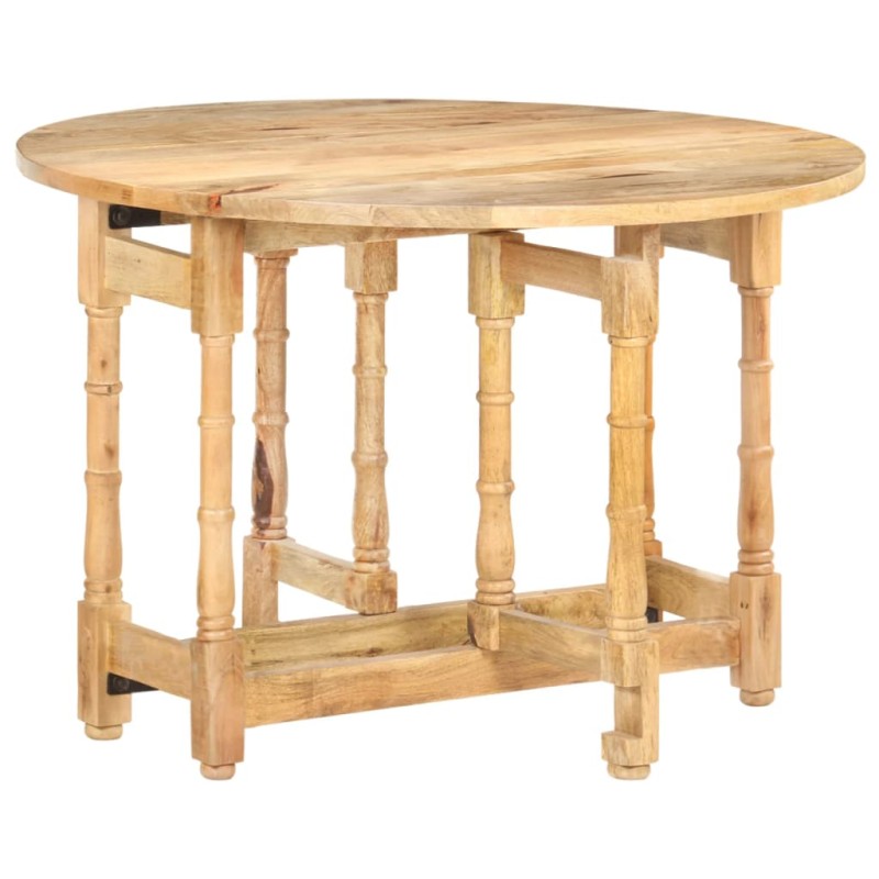 Tavolo da Pranzo Rotondo 110x76 cm in Legno Massello di Mango Tavolo da Pranzo Rotondo 110x76 cm in Legno Massello di Mango