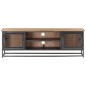 Mobile Porta TV Grigio 120x30x40cm Massello di Acacia e Acciaio Mobile Porta TV Grigio 120x30x40cm Massello di Acacia e Acciaio