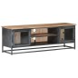 Mobile Porta TV Grigio 120x30x40cm Massello di Acacia e Acciaio Mobile Porta TV Grigio 120x30x40cm Massello di Acacia e Acciaio