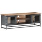 Mobile Porta TV Grigio 120x30x40cm Massello di Acacia e Acciaio Mobile Porta TV Grigio 120x30x40cm Massello di Acacia e Acciaio