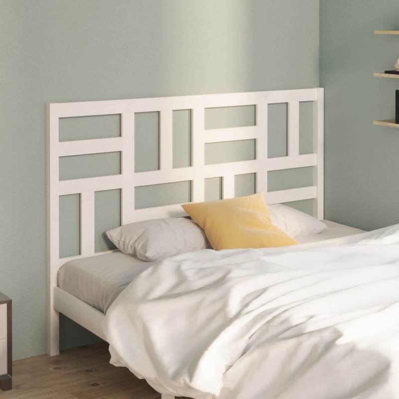 Testiera per Letto Bianca 166x4x104cm in Legno Massello di Pino Testiera per Letto Bianca 166x4x104cm in Legno Massello di Pino