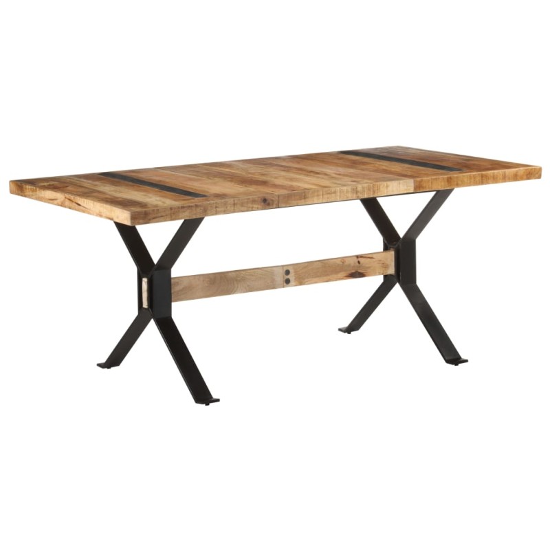 Tavolo da Pranzo 180x90x76 cm in Legno Massello di Mango Grezzo Tavolo da Pranzo 180x90x76 cm in Legno Massello di Mango Grezzo