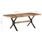 Tavolo da Pranzo 180x90x76 cm in Legno Massello di Mango Grezzo Tavolo da Pranzo 180x90x76 cm in Legno Massello di Mango Grezzo