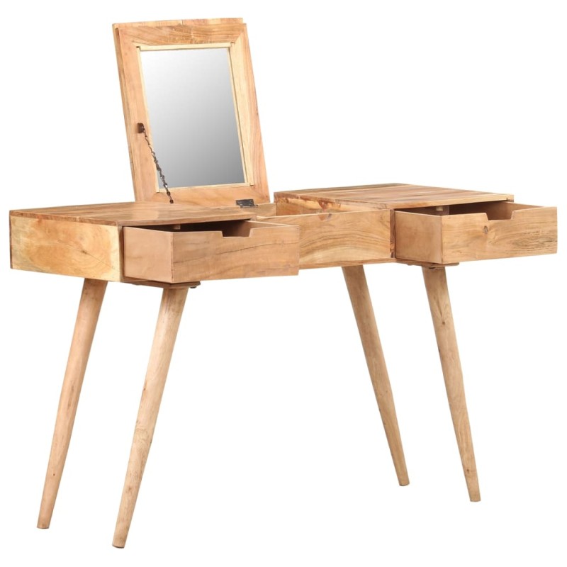 Tavolo da Trucco con Specchio 112x45x76 cm Massello di Acacia Tavolo da Trucco con Specchio 112x45x76 cm Massello di Acacia