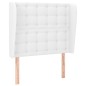 Testiera ad Orecchio Bianca 83x23x118/128 cm in Similpelle Testiera ad Orecchio Bianca 83x23x118/128 cm in Similpelle