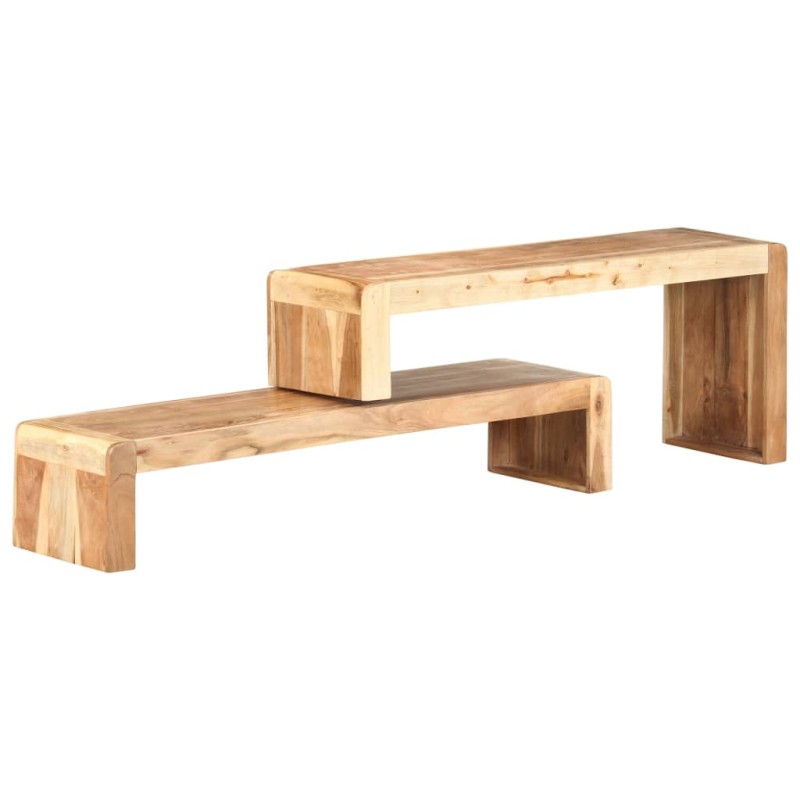 Mobili Porta TV 2 pz in Legno Massello di Acacia Mobili Porta TV 2 pz in Legno Massello di Acacia