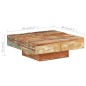 Tavolino da Caffè 80x80x28 cm in Legno Massello di Recupero Tavolino da Caffè 80x80x28 cm in Legno Massello di Recupero