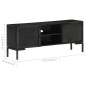 Mobile Porta TV Nero 115x30x46cm in Legno Massello di Mango Mobile Porta TV Nero 115x30x46cm in Legno Massello di Mango