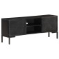 Mobile Porta TV Nero 115x30x46cm in Legno Massello di Mango Mobile Porta TV Nero 115x30x46cm in Legno Massello di Mango