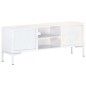 Mobile Porta TV Bianco 115x30x46cm in Legno Massello di Mango Mobile Porta TV Bianco 115x30x46cm in Legno Massello di Mango