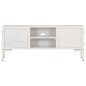 Mobile Porta TV Bianco 115x30x46cm in Legno Massello di Mango Mobile Porta TV Bianco 115x30x46cm in Legno Massello di Mango