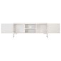 Mobile Porta TV Bianco 115x30x46cm in Legno Massello di Mango Mobile Porta TV Bianco 115x30x46cm in Legno Massello di Mango