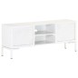 Mobile Porta TV Bianco 115x30x46cm in Legno Massello di Mango Mobile Porta TV Bianco 115x30x46cm in Legno Massello di Mango