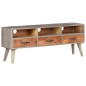 Mobile Porta TV Grigio 130x35x51 cm in Massello di Mango Grezzo Mobile Porta TV Grigio 130x35x51 cm in Massello di Mango Grezzo