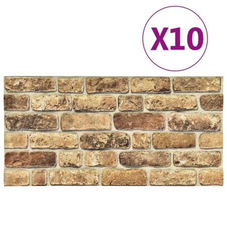 Pannelli Murali 3D con Design a Mattoni Sabbia Scura 10 pz EPS
